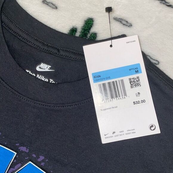 New the Nike tee sportswear for little boys kids size medium dark green / grey - Picture 5 of 7